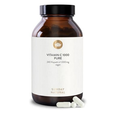 Pure Vitamin C   Reines Vitamin C 1000mg pro Kapsel - 240 St.   Laborgeprüf