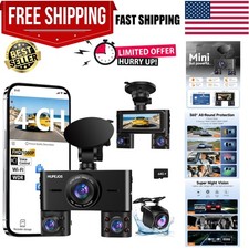 360  Dash Cam Front and Rear Inside, 4 Channel Dash Camera for Cars FHD 1080P...