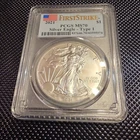 2021 American Silver Eagle PCGS MS70 Type 1  FIRST STRIKE Flag Label