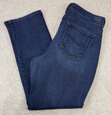 LEE Relaxed Fit Straight Leg Mid-Rise Women's Size 16M Blue Denim Jeans 36x30 