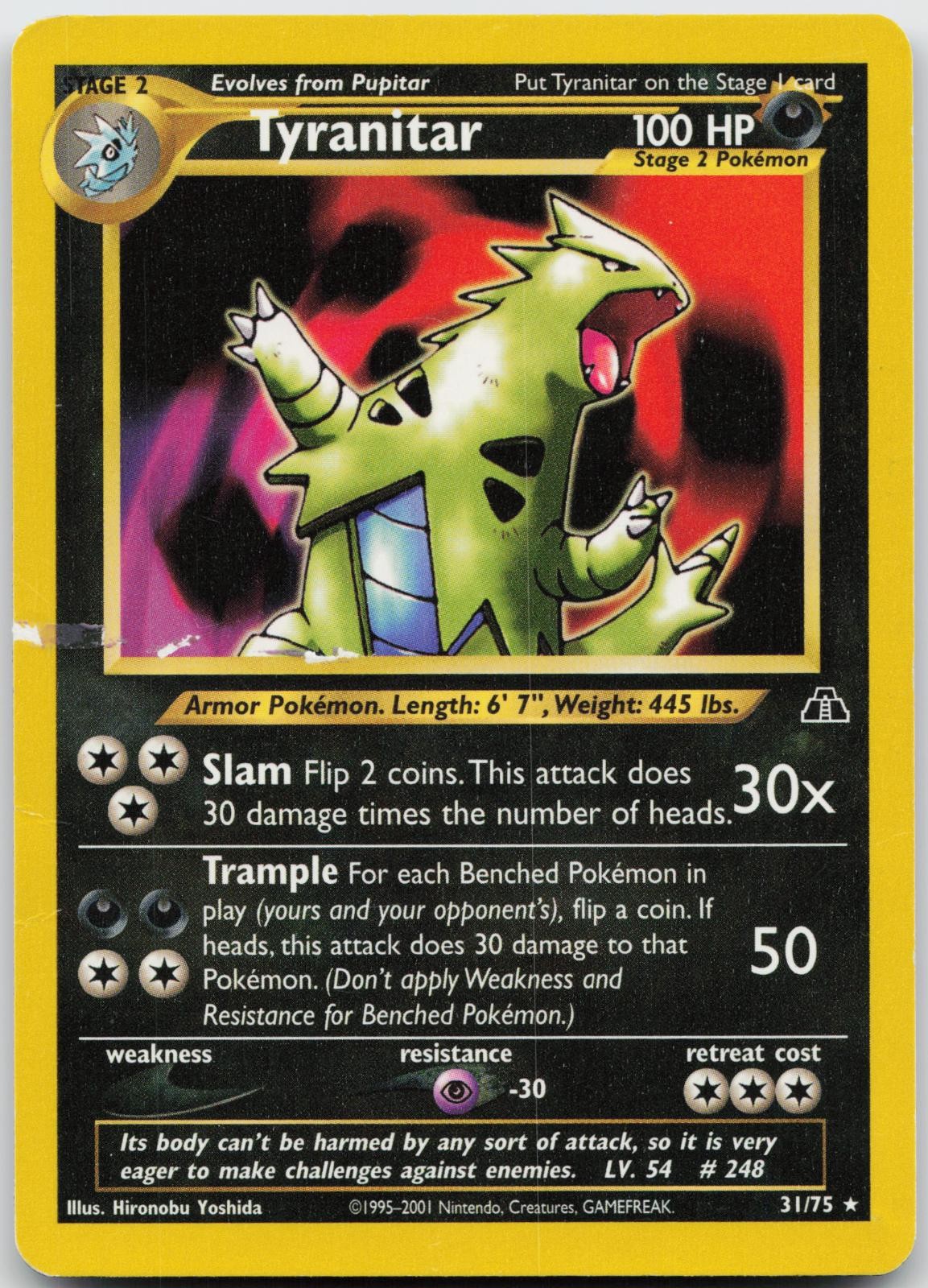 Tyranitar 31/75 Rare Neo Discovery Pokemon Unlimited Moderately Played