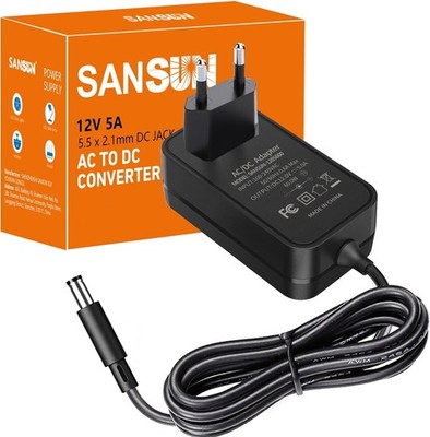 12V 5A Netzteil 60W AC DC Adapter (Eingang 110V-220V, Ausgang 12 Volt 5 Amp 60 W