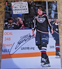 CHARLIE ELICK SIGNED 8x10 PHOTO TRI CITY AMERICANS COLUMBUS BLUE JACKETS (B)