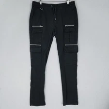 Hot Topic Pants Mens Large Black Cargo Pull On Skinny Leg Streetwear Punk Gothic