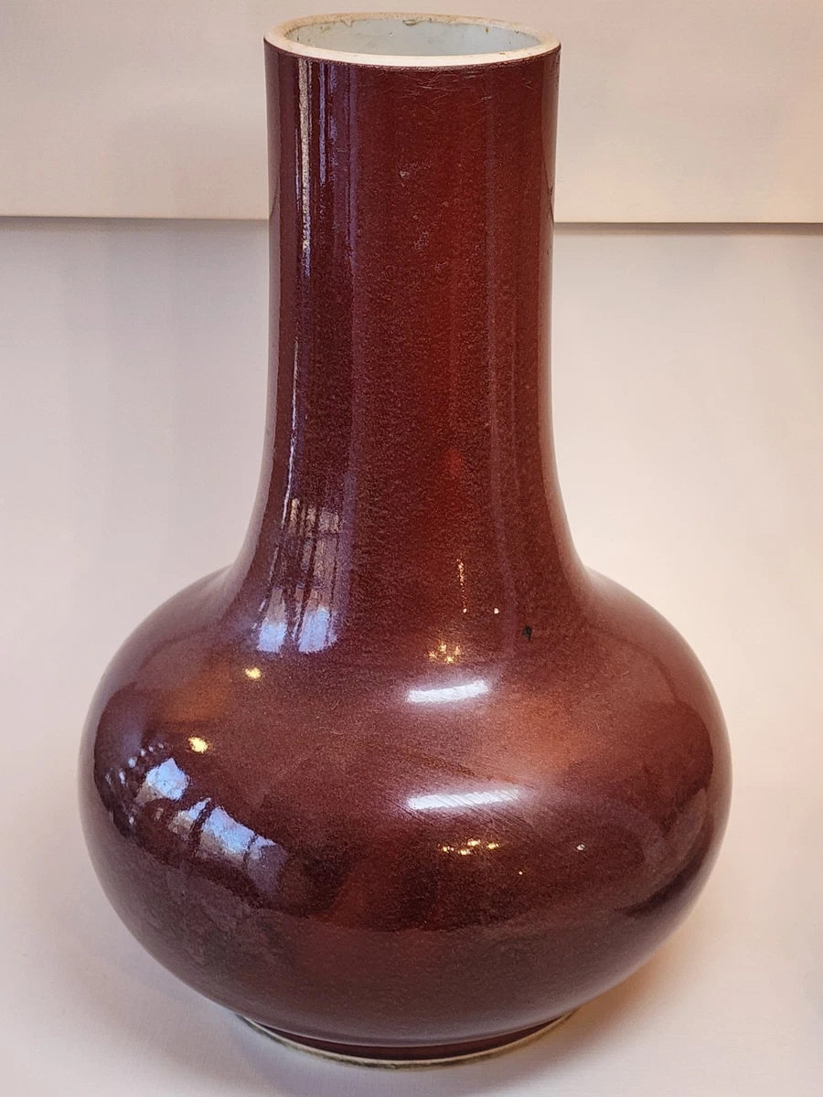 红色中国古董花瓶| eBay