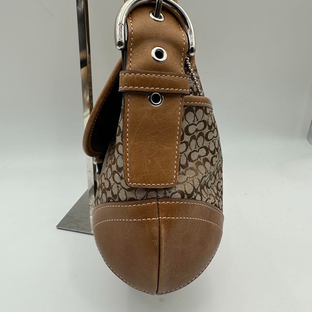 コーチ　SOHO　6808　マイクロシグネチャー　ハンドバッグ　レザー COACH Soho Mini Signature Shoulder Bag 6808 Brown Used