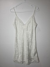 VTG VICTORIAS SECRET Gold Label Ivory Lace Chemise Slip Dress Bridal Nightie S