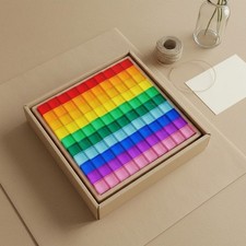 Transparent Construction Piece Educational Rainbow Cube Toy Interactive Play