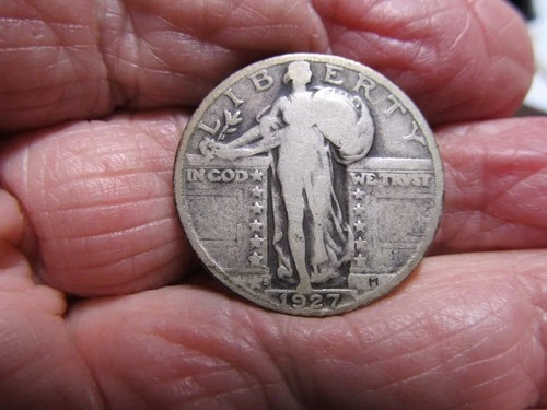 1927-S Standing Liberty Quarter Semi-Key Fine Details "Original Surfaces"