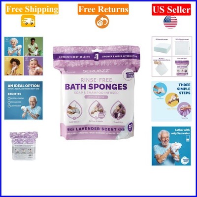 Disposable Lavender Rinse-Free Bathing Wipes 25 Pack for Adults