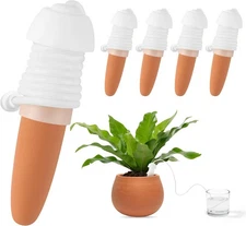 Self Terracotta Watering Spikes - 5 Pack Plant Planter Self-Watering Stakes Devi