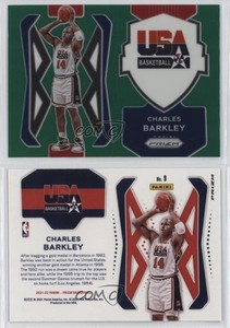2021-22 Panini Prizm USA Basketball Green Prizm Charles Barkley #9 HOF