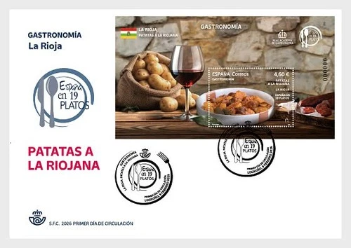 spain 2026 espagne food gastronomy 19 Dishes La RIOJA food potatoes  ms1v FDC