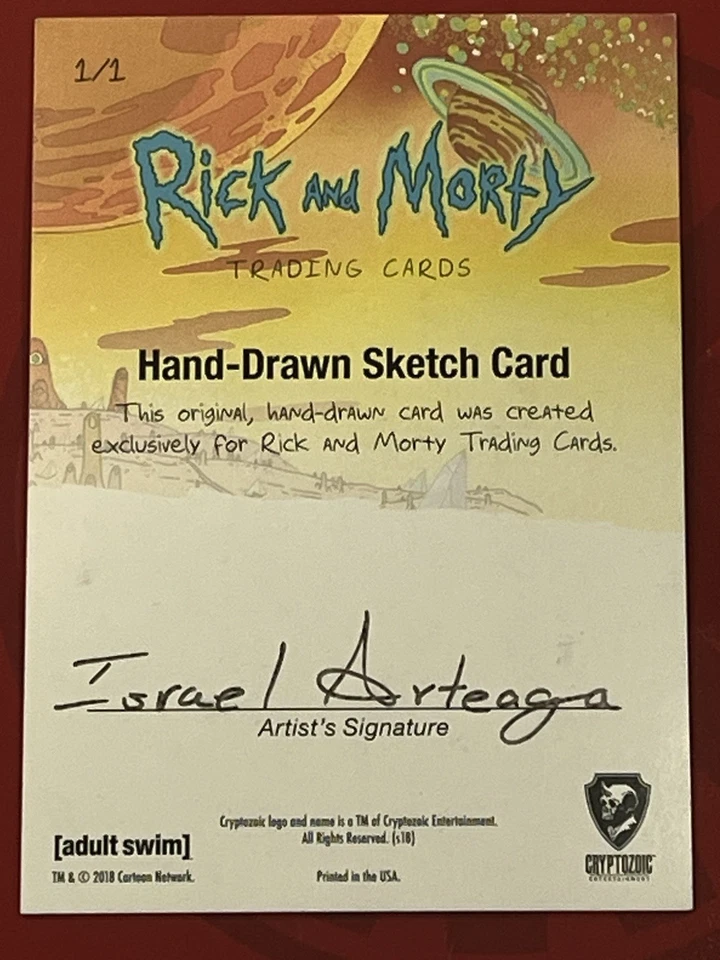 Rick Morty Cryptozoic Season 1 Sketch Card Israel Arteaga 1/1 Santa Claus? Ruben - Image 4 of 4