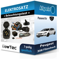 für Peugeot 308 Fliessheck 07- Towtec E-Satz 7Polig Fahrzeugspezifisch NEU