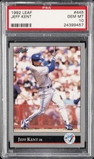 1992 LEAF #445 JEFF KENT ROOKIE RC PSA 10