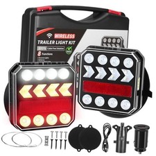 Wireless Trailer Lights, Rechargeable Magnetic LED Tow Lights Kit with 6