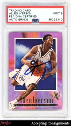 1996-97 E-X2000 #53 Allen Iverson RC ROOKIE PSA 9 AUTO 76ers