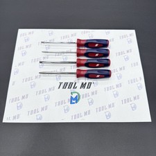 Snap-on Tools Usa Rare 4pc Red White Blue Mini Screwdriver Set Shdx40brwb
