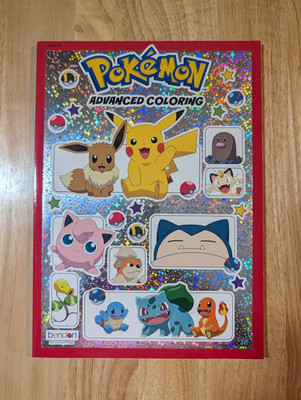 Pokemon Advanced Coloring Book Holographic Cover Bendon Pikachu Eevee Unused