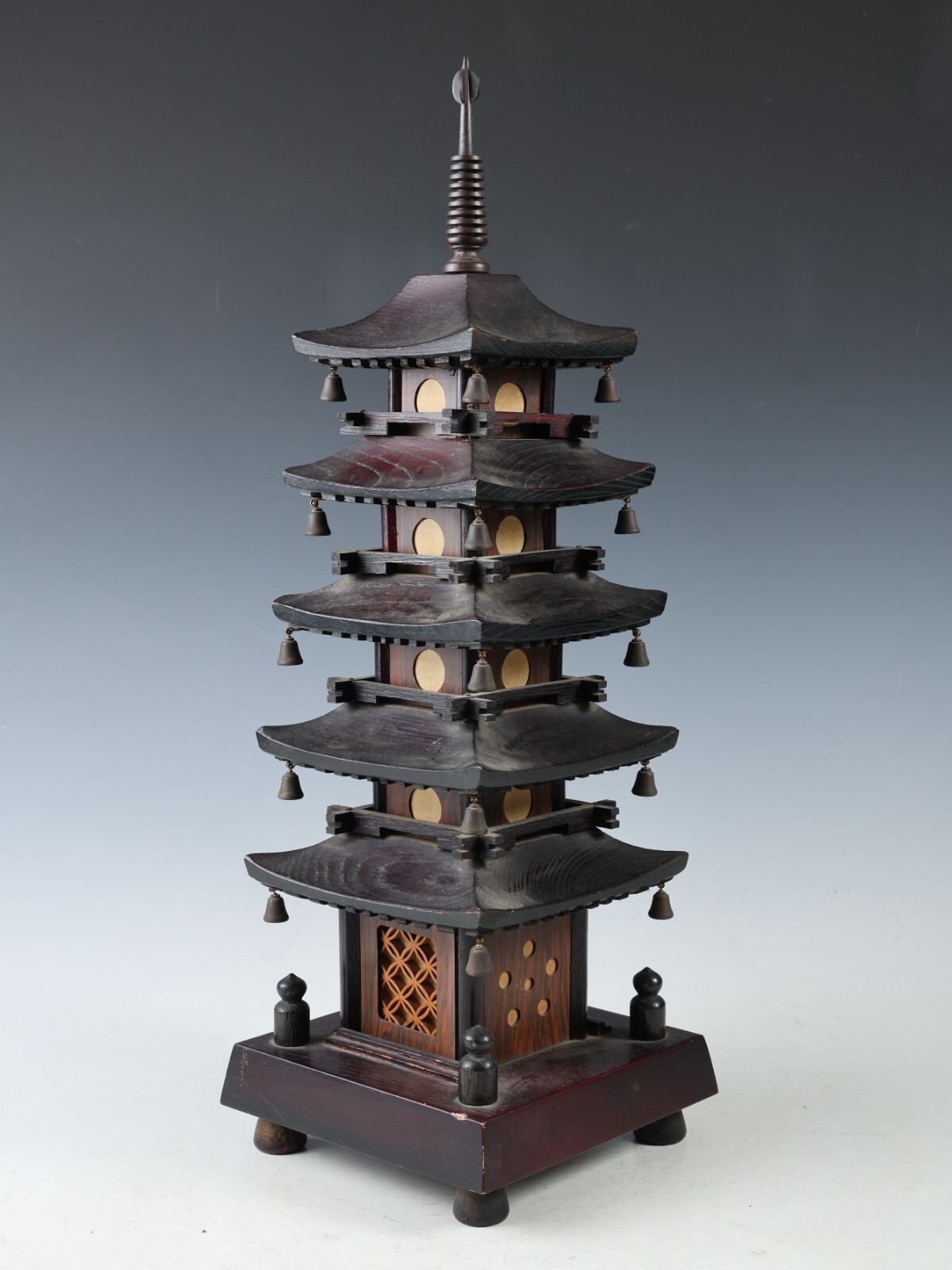 Lámpara de pagoda japonesa vintage de cinco pisos Showa luz interior