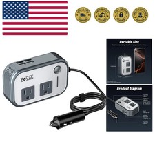 200W Car Power Inverter, 12V DC to 110V AC Car Inverte with 4 USB Ports Car O...