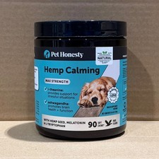 Pet Honesty Hemp Calming Max Strength Duck Flavor for Dogs 90 Chews Exp 11/26 