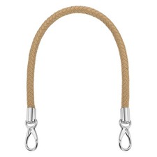 55cm 21.7" Braided Purse Strap Leather Apricot Silver White Buckle 