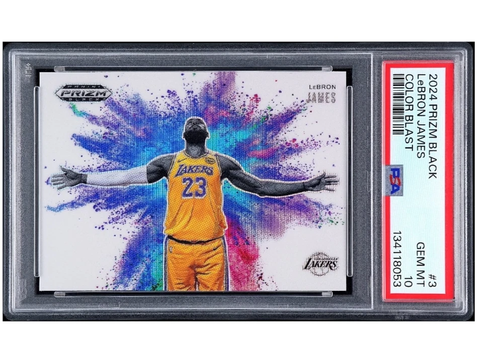 LEBRON JAMES 2024 PRIZM BLACK COLOR BLAST CASE HIT #3 SSP PSA 10 Q4244
