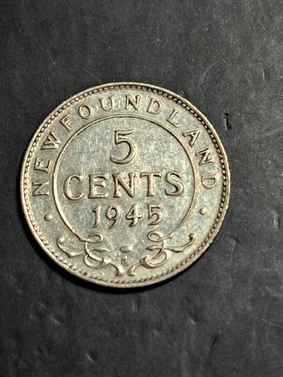 1945 C NEWFOUNDLAND 5 CENT SILVER COIN PB349 | eBay