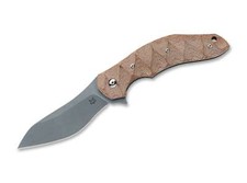 Fox Knives Flipper N690 Natural Micarta coltello da tasca Linerlock marrone FX-302 MIN