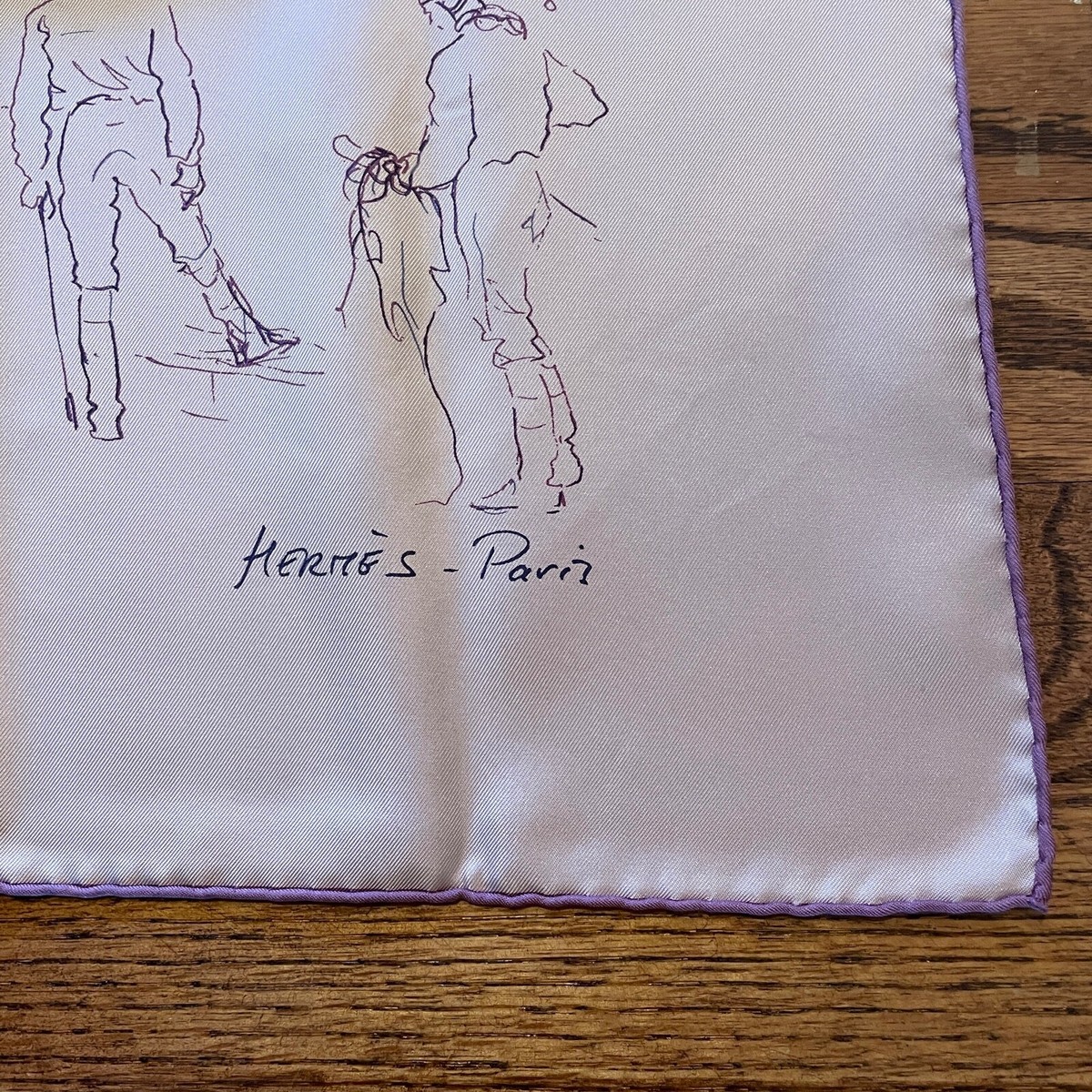 エルメス カレ40x40 Croquins Champs de Courses Hermes Silk Scarf 90cm, Croquis Champs de Courses | eBay