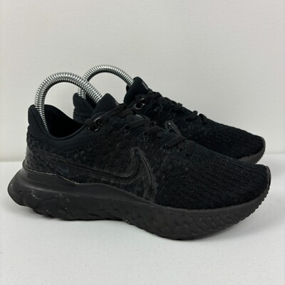 NIKE React Infinity Run Flyknit 3 - Triple Black Women's US 6 / UK 3.5