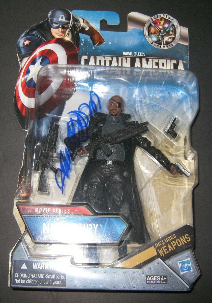 SAMUEL L JACKSON NICK FURY TOY FIGURE SIGNED CAPTAIN AMERICA 1ST AVENGER  ICON NY