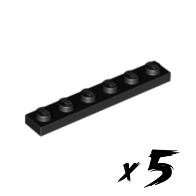 5x LEGO 3666   1x6 Plate   Platte   schwarz   black