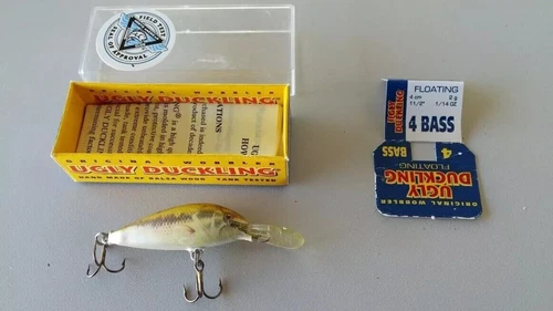 VINTAGE UGLY DUCKLING LURES PACK OF 1 NO. 4 BASS FLOATING 30 YEARS OLD HAND MADE