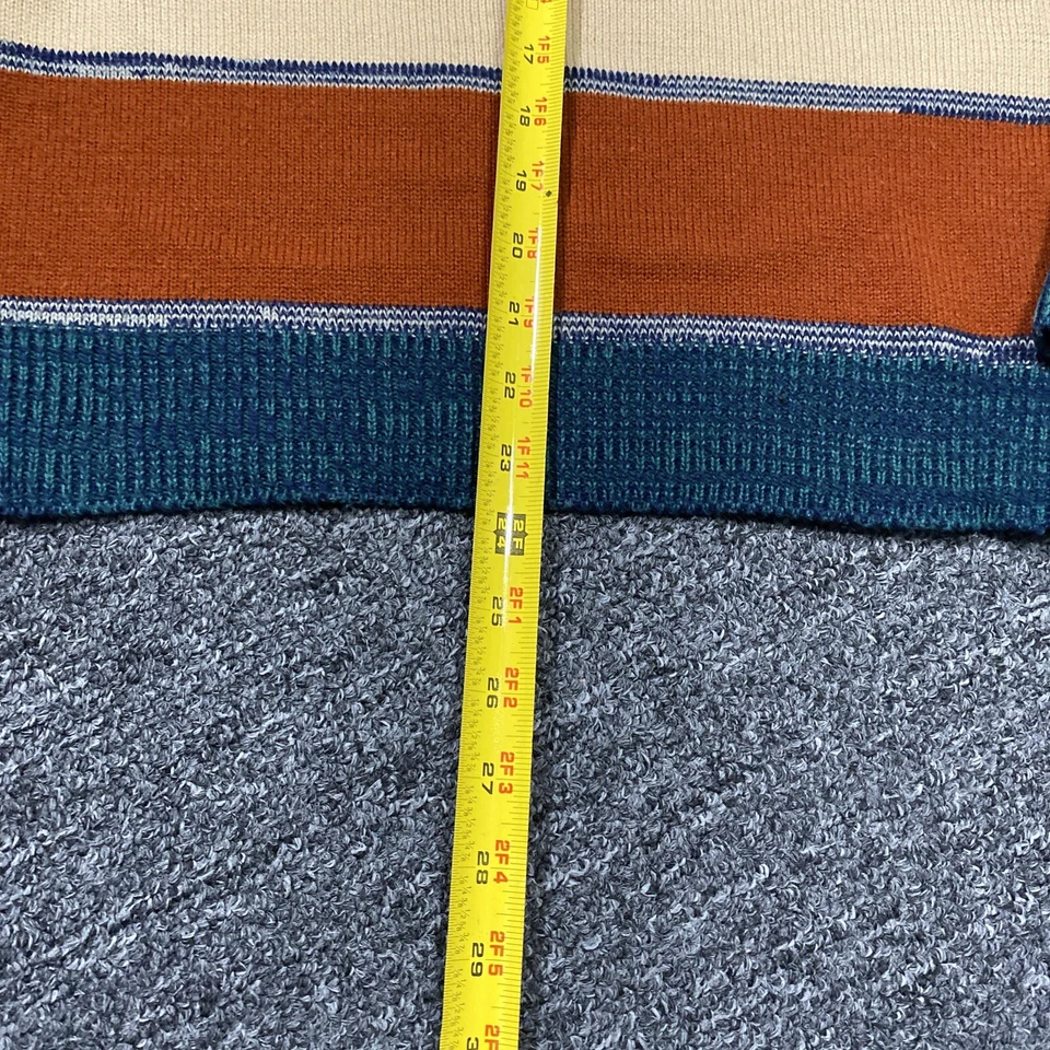 80s Vintage Mens M Novelty Print Sweater JC Penney Striped Indian Heads - Image 2 of 4