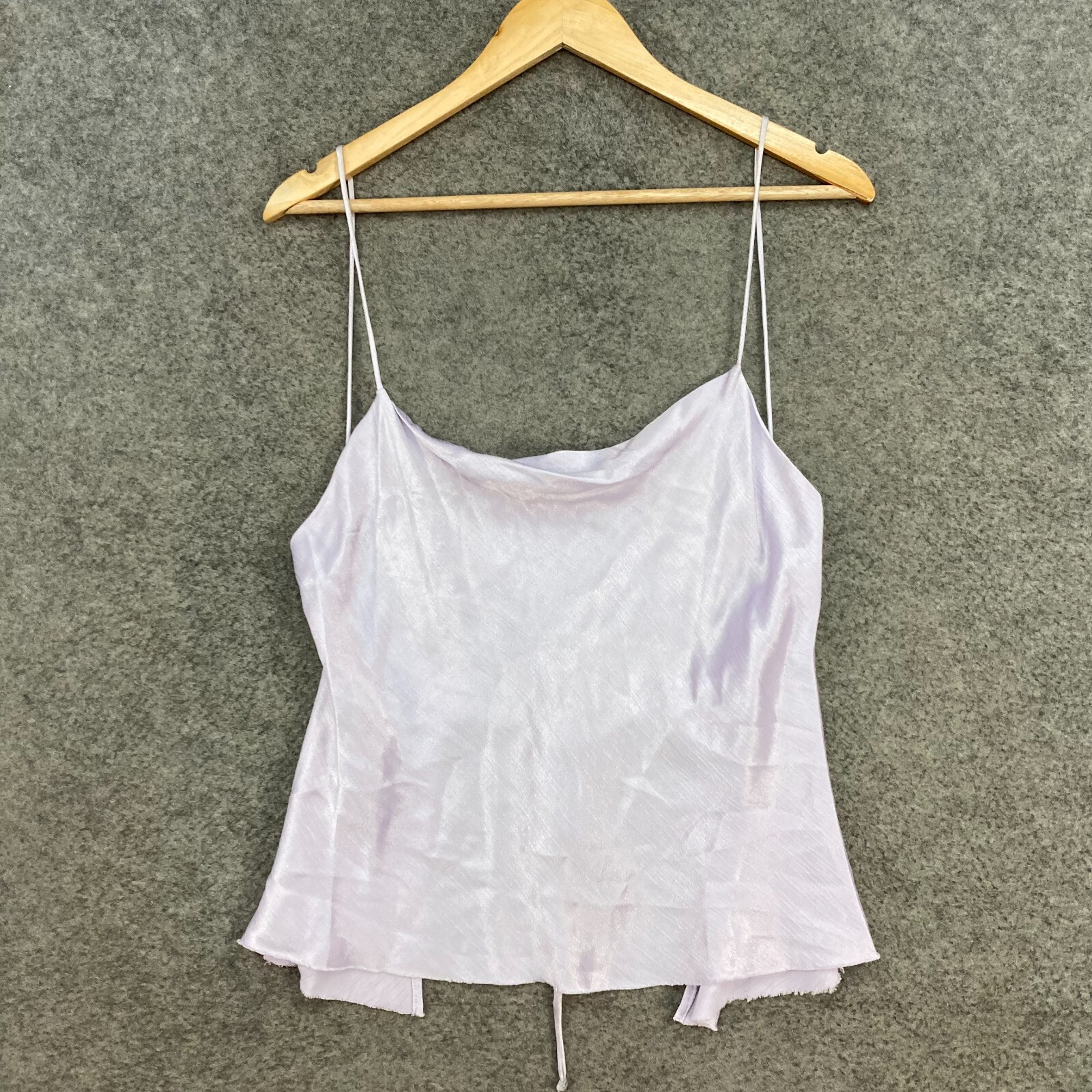 Bec & Bridge Top Womens 10 Purple Satin Sleeveless Tank Cami Tie Festival 34503