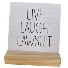 Lawyer Gifts for Women Men,Live Laugh Lawsuit Lawyer Table Wood Plaque