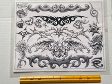 Vintage Art Tattoo Flash Sheet Slave to the Needle Aaron Bell /T324