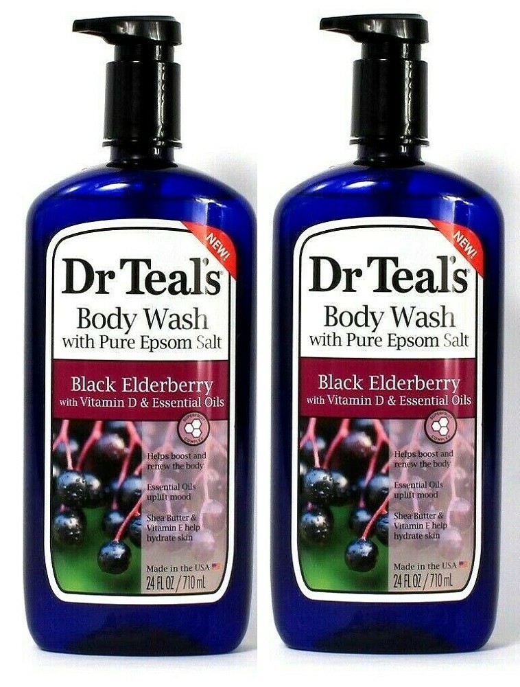 (2 Ct) Dr Teal's Black Elderberry Vitamin D Body Wash With Pure Epsom
