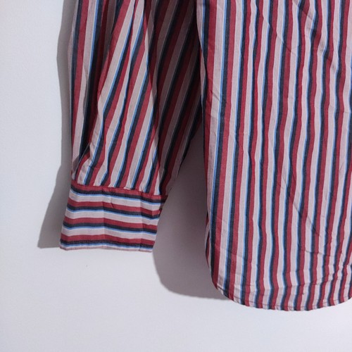 Camisa Ralph Lauren Chaps Rosa Rayas Grande Retro Manga Larga Para Hombre Informal De Colección - Imagen 7 de 13