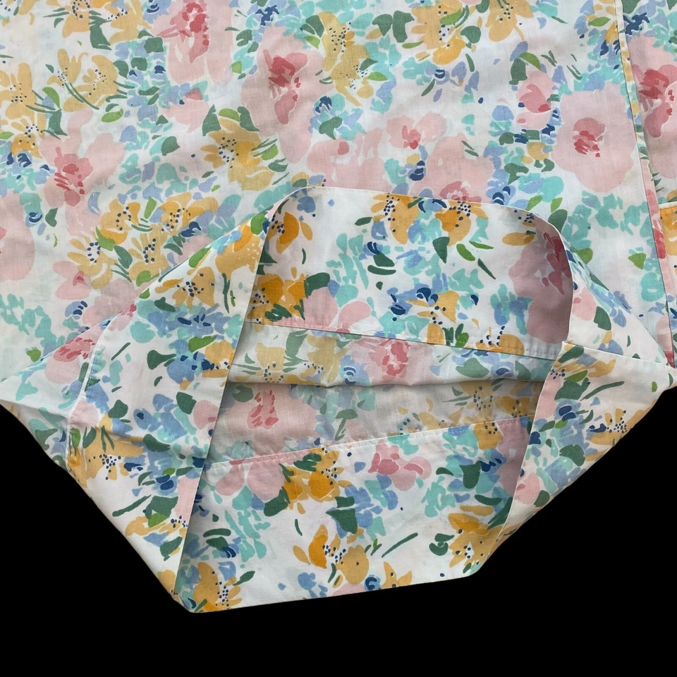 JC Penney Percale 枕套 Flower Power 20 世纪 70 年代聚棉花卉复古 MCM — 第 3/4 张图片