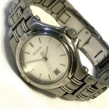 RARE GUCCI LADIES 9040L SWISS MADE WATCH Silver Dial All Stainless w/ Box