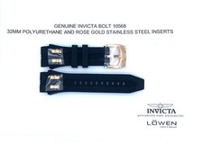 Authentic Invicta Bolt 10568 Black  Rose Gold Polyurethane 32mm Watch Band