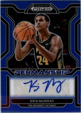 2022-23 Panini Prizm Draft College Penmanship Prizms Blue 5 Kris Murray Auto/149