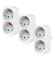 2-Fach Adapter Mehrfachstecker Doppelstecker Steckdose Schuko Adapter