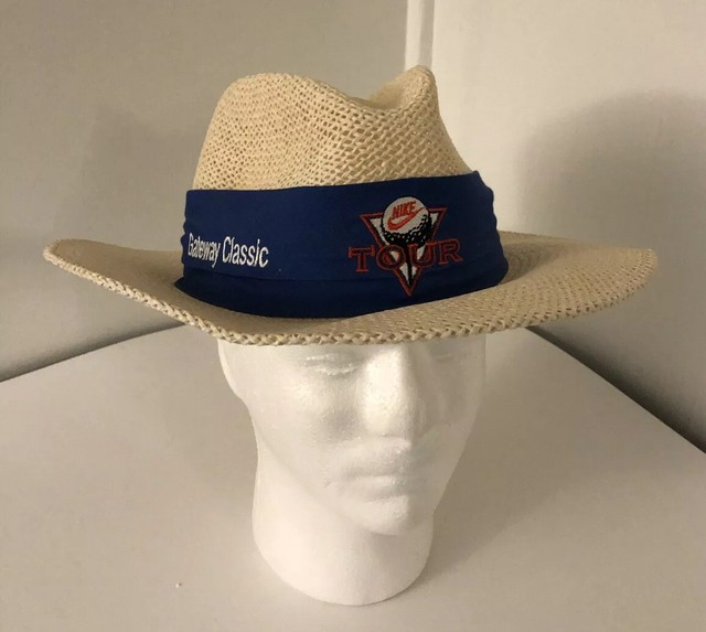 VTG Vintage Nike Golf Tour Gateway Classic Panama Hat Wide Brim Sun Hard Sheâll | eBay