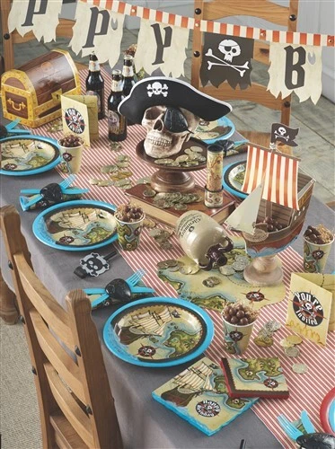 Pirate's Map 9 oz Hot/Cold Paper Cups 8 Pack Skull Birthday Party - Image 2 of 2