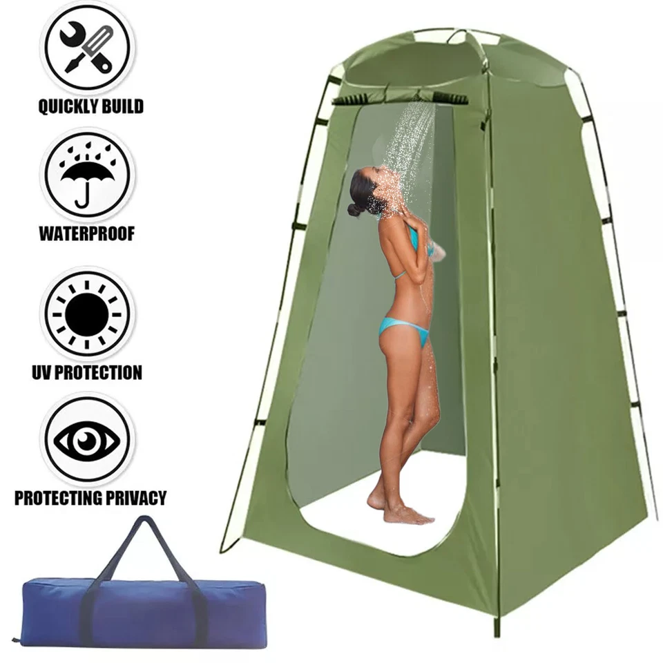 Pop Up Shower Tent Outdoor Camp Tent Privacy Shower Toilet Changing Hiking Green - Image 4 of 4